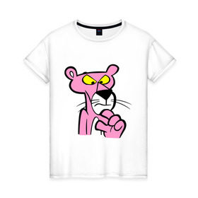 Женская футболка хлопок с принтом Розовая пантера (3) в Тюмени, 100% хлопок | прямой крой, круглый вырез горловины, длина до линии бедер, слегка спущенное плечо | pink panther | розовая пантера