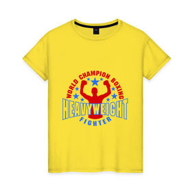 Женская футболка хлопок с принтом Бокс - Тяжеловес в Тюмени, 100% хлопок | прямой крой, круглый вырез горловины, длина до линии бедер, слегка спущенное плечо | емельяненко | кикбоксинг