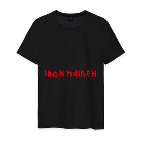 Мужская футболка хлопок с принтом Iron Maiden в Тюмени, 100% хлопок | прямой крой, круглый вырез горловины, длина до линии бедер, слегка спущенное плечо. | iron maiden | айрон майден | панк | рок | символика iron maiden