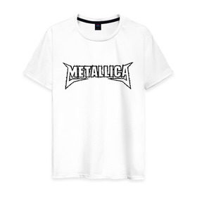 Мужская футболка хлопок с принтом Metallica (2) в Тюмени, 100% хлопок | прямой крой, круглый вырез горловины, длина до линии бедер, слегка спущенное плечо. | металлика