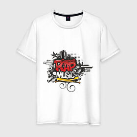 Мужская футболка хлопок с принтом gangsta rap music в Тюмени, 100% хлопок | прямой крой, круглый вырез горловины, длина до линии бедер, слегка спущенное плечо. | gangsta | gansta | hip | hip hop | hop | music | rap | графити | граффити | рэп | рэпчина | хип | хип хоп | хипхоп | хоп