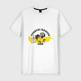 Мужская футболка премиум с принтом Boxing (8) в Тюмени, 92% хлопок, 8% лайкра | приталенный силуэт, круглый вырез ворота, длина до линии бедра, короткий рукав | Тематика изображения на принте: емельяненко | кикбоксинг