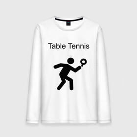 Мужской лонгслив хлопок с принтом Table Tennis в Тюмени, 100% хлопок |  | tennis