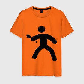 Мужская футболка хлопок с принтом Ping pong в Тюмени, 100% хлопок | прямой крой, круглый вырез горловины, длина до линии бедер, слегка спущенное плечо. | ping pong | игра в пин понг | пин понг