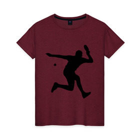 Женская футболка хлопок с принтом Table tennis training в Тюмени, 100% хлопок | прямой крой, круглый вырез горловины, длина до линии бедер, слегка спущенное плечо | tennis