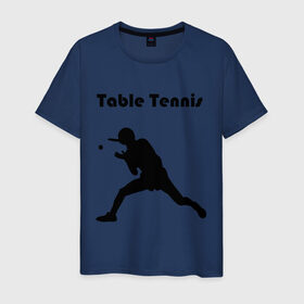 Мужская футболка хлопок с принтом Теннисист в Тюмени, 100% хлопок | прямой крой, круглый вырез горловины, длина до линии бедер, слегка спущенное плечо. | Тематика изображения на принте: tennis