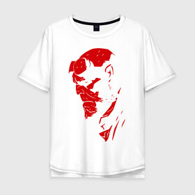Мужская футболка хлопок Oversize с принтом Хеллбой в Тюмени, 100% хлопок | свободный крой, круглый ворот, “спинка” длиннее передней части | hellboy | хелбой | хеллбой
