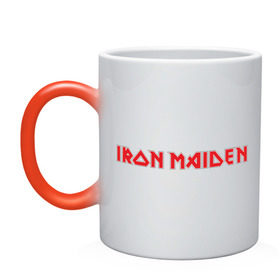 Кружка хамелеон с принтом Iron Maiden в Тюмени, керамика | меняет цвет при нагревании, емкость 330 мл | heavy metal | metal | rock | trash metal | метал | рок | рок группа | трэш метал | хеви метал