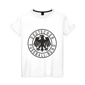 Женская футболка хлопок с принтом Германия в Тюмени, 100% хлопок | прямой крой, круглый вырез горловины, длина до линии бедер, слегка спущенное плечо | германский футбольный клуб | дойч футбол | фк