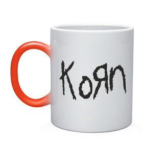 Кружка хамелеон с принтом Korn в Тюмени, керамика | меняет цвет при нагревании, емкость 330 мл | korn | группы | корн | метал | музыка | рок