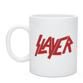 Кружка с принтом Slayer в Тюмени, керамика | объем — 330 мл, диаметр — 80 мм. Принт наносится на бока кружки, можно сделать два разных изображения | metal | rock | slayer | метал | металл | рок | рок группа | рок группы