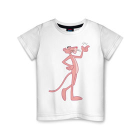 Детская футболка хлопок с принтом PinkPanther в Тюмени, 100% хлопок | круглый вырез горловины, полуприлегающий силуэт, длина до линии бедер | pink panther | розовая пантера