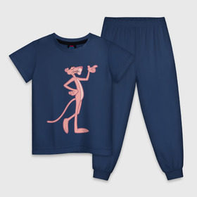 Детская пижама хлопок с принтом PinkPanther в Тюмени, 100% хлопок |  брюки и футболка прямого кроя, без карманов, на брюках мягкая резинка на поясе и по низу штанин
 | Тематика изображения на принте: pink panther | розовая пантера