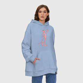 Худи SuperOversize хлопок с принтом PinkPanther в Тюмени, 70% хлопок, 30% полиэстер, мягкий начес внутри | карман-кенгуру, эластичная резинка на манжетах и по нижней кромке, двухслойный капюшон
 | Тематика изображения на принте: pink panther | розовая пантера