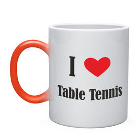 Кружка хамелеон с принтом Настольный теннис (13) в Тюмени, керамика | меняет цвет при нагревании, емкость 330 мл | настольный теннис | ракетка | тенис | теннис | теннисист | я люблю теннис
