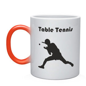 Кружка хамелеон с принтом Настольный теннис (14) в Тюмени, керамика | меняет цвет при нагревании, емкость 330 мл | настольный теннис | ракетка | тенис | теннис | теннисист