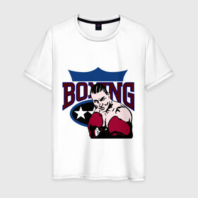 Мужская футболка хлопок с принтом бокс (11) в Тюмени, 100% хлопок | прямой крой, круглый вырез горловины, длина до линии бедер, слегка спущенное плечо. | емельяненко | кикбоксинг