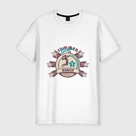 Мужская футболка премиум с принтом Пляжный волейбол в Тюмени, 92% хлопок, 8% лайкра | приталенный силуэт, круглый вырез ворота, длина до линии бедра, короткий рукав | Тематика изображения на принте: волейбол