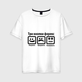 Женская футболка хлопок Oversize с принтом Три кнопки Forex в Тюмени, 100% хлопок | свободный крой, круглый ворот, спущенный рукав, длина до линии бедер
 | forex | акции | биржа | паника | паниковать | покупать | продавать | торги | три кнопки | форекс | ценные бумаги