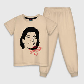 Детская пижама хлопок с принтом Diego Maradona в Тюмени, 100% хлопок |  брюки и футболка прямого кроя, без карманов, на брюках мягкая резинка на поясе и по низу штанин
 | Тематика изображения на принте: diego maradona | footballplayer | аргентина | диего марадона | сборная аргентины