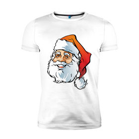 Мужская футболка премиум с принтом Дед Мороз в Тюмени, 92% хлопок, 8% лайкра | приталенный силуэт, круглый вырез ворота, длина до линии бедра, короткий рукав | Тематика изображения на принте: дед | дед  отморозок | дед мороз | нг | новый год | отморозок