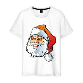 Мужская футболка хлопок с принтом Дед Мороз в Тюмени, 100% хлопок | прямой крой, круглый вырез горловины, длина до линии бедер, слегка спущенное плечо. | дед | дед  отморозок | дед мороз | нг | новый год | отморозок