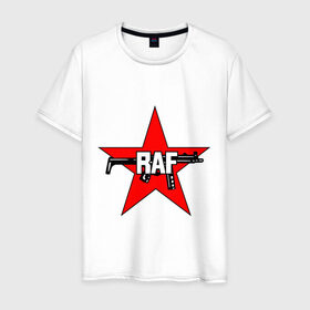 Мужская футболка хлопок с принтом Фракция Красной Армии в Тюмени, 100% хлопок | прямой крой, круглый вырез горловины, длина до линии бедер, слегка спущенное плечо. | raf | армии | армия | красная армия | красная звезда | красной | партизаны | террористы | фракция