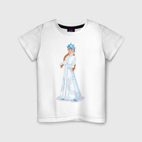 Детская футболка хлопок с принтом Снегурочка с кокардой в Тюмени, 100% хлопок | круглый вырез горловины, полуприлегающий силуэт, длина до линии бедер | нг | новый год | снегурка | снегурочка