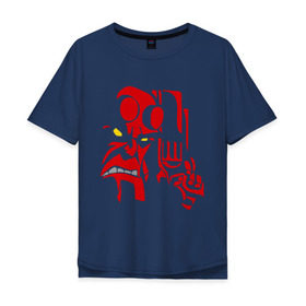 Мужская футболка хлопок Oversize с принтом Хеллбой (2) в Тюмени, 100% хлопок | свободный крой, круглый ворот, “спинка” длиннее передней части | hellboy | хелбой | хеллбой