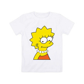 Детская футболка хлопок с принтом Lisa Simpson в Тюмени, 100% хлопок | круглый вырез горловины, полуприлегающий силуэт, длина до линии бедер | simpsons | лиза симпсон | симпсоны | симсоны
