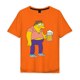 Мужская футболка хлопок Oversize с принтом Barney Gumble в Тюмени, 100% хлопок | свободный крой, круглый ворот, “спинка” длиннее передней части | simpsons | барни | симпсоны | симсоны