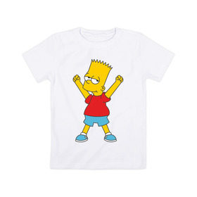 Детская футболка хлопок с принтом Bart Simpson (2) в Тюмени, 100% хлопок | круглый вырез горловины, полуприлегающий силуэт, длина до линии бедер | simpsons | барт | барт симпсон | симсоны | симспоны