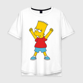 Мужская футболка хлопок Oversize с принтом Bart Simpson (2) в Тюмени, 100% хлопок | свободный крой, круглый ворот, “спинка” длиннее передней части | simpsons | барт | барт симпсон | симсоны | симспоны
