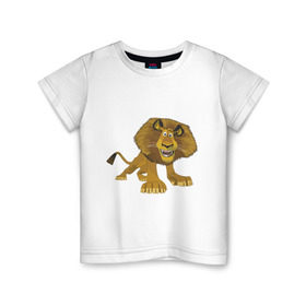 Детская футболка хлопок с принтом Мадагаскар (6) в Тюмени, 100% хлопок | круглый вырез горловины, полуприлегающий силуэт, длина до линии бедер | madagascar | лев | мадагаскар