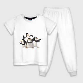 Детская пижама хлопок с принтом Мадагаскар (8) в Тюмени, 100% хлопок |  брюки и футболка прямого кроя, без карманов, на брюках мягкая резинка на поясе и по низу штанин
 | madagascar | мадагаскар | пингвины