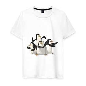 Мужская футболка хлопок с принтом Мадагаскар (8) в Тюмени, 100% хлопок | прямой крой, круглый вырез горловины, длина до линии бедер, слегка спущенное плечо. | Тематика изображения на принте: madagascar | мадагаскар | пингвины