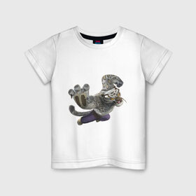 Детская футболка хлопок с принтом Кунг фу Панда (4) в Тюмени, 100% хлопок | круглый вырез горловины, полуприлегающий силуэт, длина до линии бедер | kung fu panda | panda | кунг фу | кунг фу панда