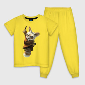 Детская пижама хлопок с принтом Кунг фу Панда (11) в Тюмени, 100% хлопок |  брюки и футболка прямого кроя, без карманов, на брюках мягкая резинка на поясе и по низу штанин
 | Тематика изображения на принте: kung fu panda | panda | кунг фу | кунг фу панда