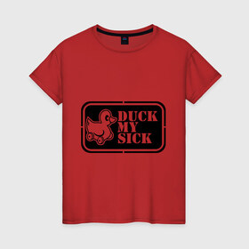 Женская футболка хлопок с принтом duck mysick в Тюмени, 100% хлопок | прямой крой, круглый вырез горловины, длина до линии бедер, слегка спущенное плечо | утенок | утка