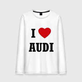 Мужской лонгслив хлопок с принтом I love audi в Тюмени, 100% хлопок |  | Тематика изображения на принте: 