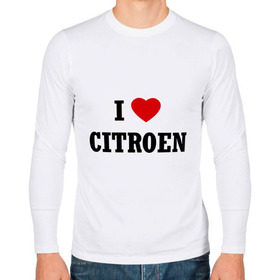 Мужской лонгслив хлопок с принтом I love Citroen в Тюмени, 100% хлопок |  | Тематика изображения на принте: 