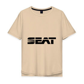 Мужская футболка хлопок Oversize с принтом Seat в Тюмени, 100% хлопок | свободный крой, круглый ворот, “спинка” длиннее передней части | авто | автолюбитель | автомобиль | водитель | марка | машина | сиат | тачка