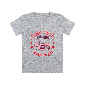 Детская футболка хлопок с принтом DrummerGirl в Тюмени, 100% хлопок | круглый вырез горловины, полуприлегающий силуэт, длина до линии бедер | 