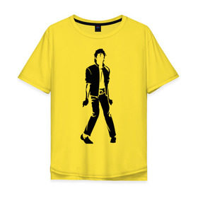 Мужская футболка хлопок Oversize с принтом Майкл Джексон (9) в Тюмени, 100% хлопок | свободный крой, круглый ворот, “спинка” длиннее передней части | michael jackson | зщз | король | майкл джексон | поп