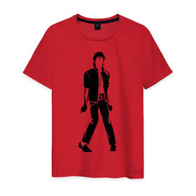 Мужская футболка хлопок с принтом Майкл Джексон (9) в Тюмени, 100% хлопок | прямой крой, круглый вырез горловины, длина до линии бедер, слегка спущенное плечо. | michael jackson | зщз | король | майкл джексон | поп