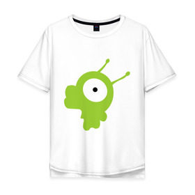 Мужская футболка хлопок Oversize с принтом Мозговой слизень в Тюмени, 100% хлопок | свободный крой, круглый ворот, “спинка” длиннее передней части | Тематика изображения на принте: futurama | мозговой слизень | футурама