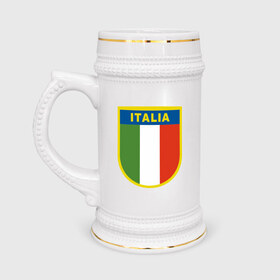 Кружка пивная с принтом Italy в Тюмени,  керамика (Материал выдерживает высокую температуру, стоит избегать резкого перепада температур) |  объем 630 мл | italy | евро 2012 | сборная италии | фк италии | футбол италия
