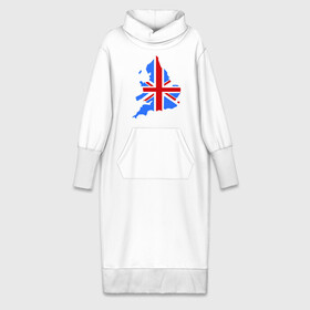 Платье удлиненное хлопок с принтом Карта Англии в Тюмени,  |  | england | gb | uk | британия | британский флаг | карта англии | флаги
