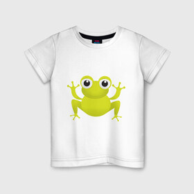 Детская футболка хлопок с принтом Little Frog (1) в Тюмени, 100% хлопок | круглый вырез горловины, полуприлегающий силуэт, длина до линии бедер | Тематика изображения на принте: frog | лягушка | лягушонок