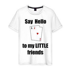 Мужская футболка хлопок с принтом Маленькие друзья в Тюмени, 100% хлопок | прямой крой, круглый вырез горловины, длина до линии бедер, слегка спущенное плечо. | aces | poker | два туза | карточные игры | пара | покер | туз | тузы